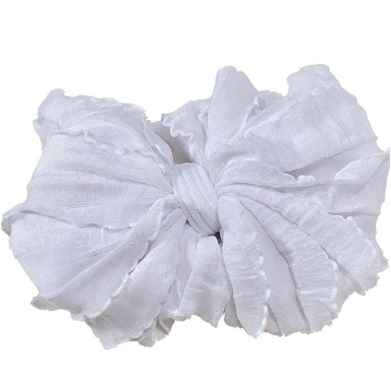 In Awe Couture White Ruffle Headband-IN AWE COUTURE-Little Giant Kidz