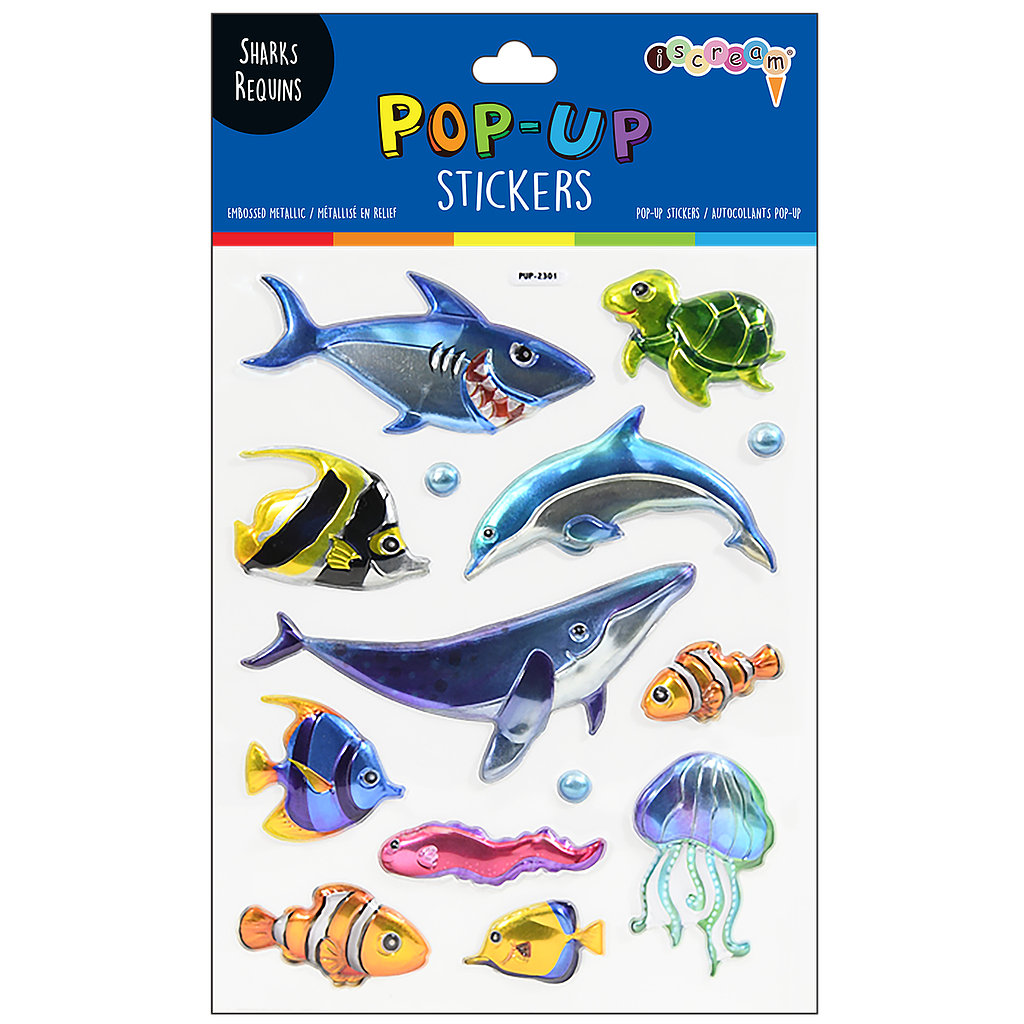 Iscream Sharks Pop-Up Stickers-Iscream-Little Giant Kidz