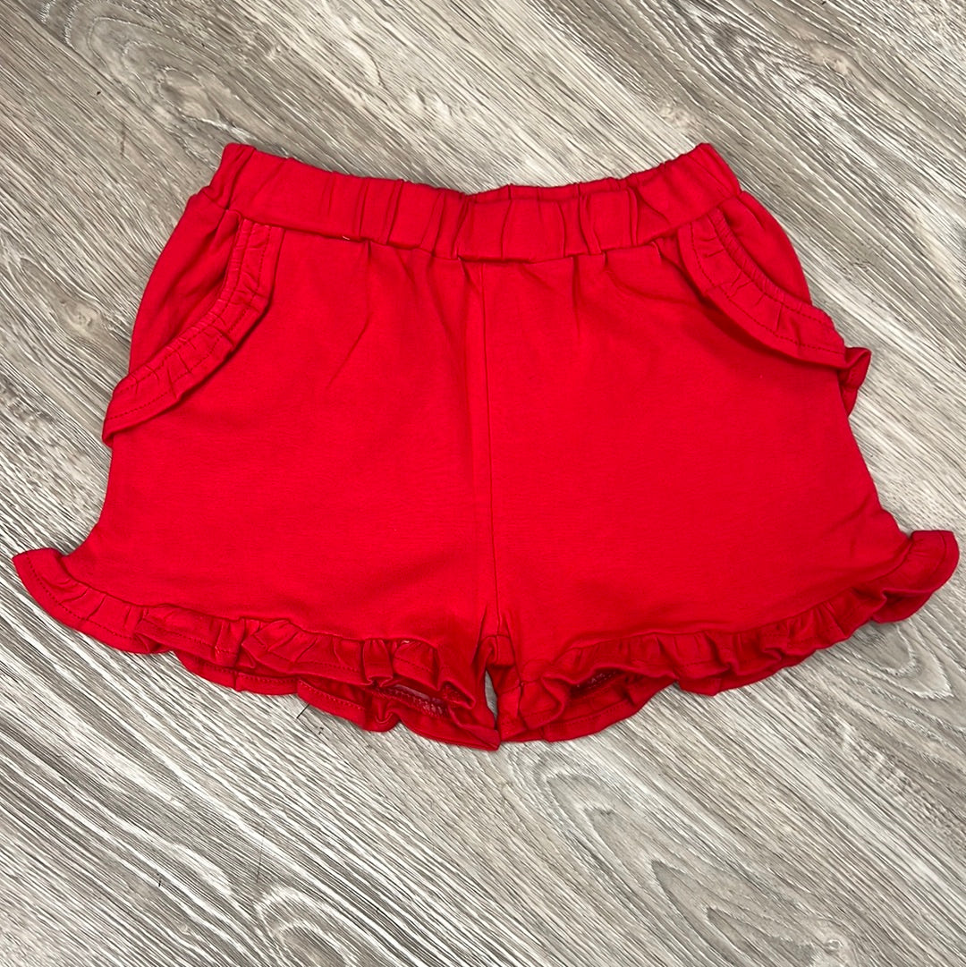 Itsy Bitsy Knit Ruffle Shorts - Red-Itsy Bitsy-Little Giant Kidz