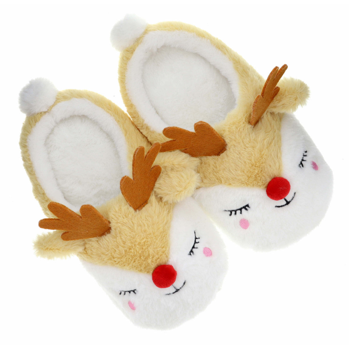 Jane Marie Kids Reindeer Closed Toe Slippers-JANE MARIE-Little Giant Kidz