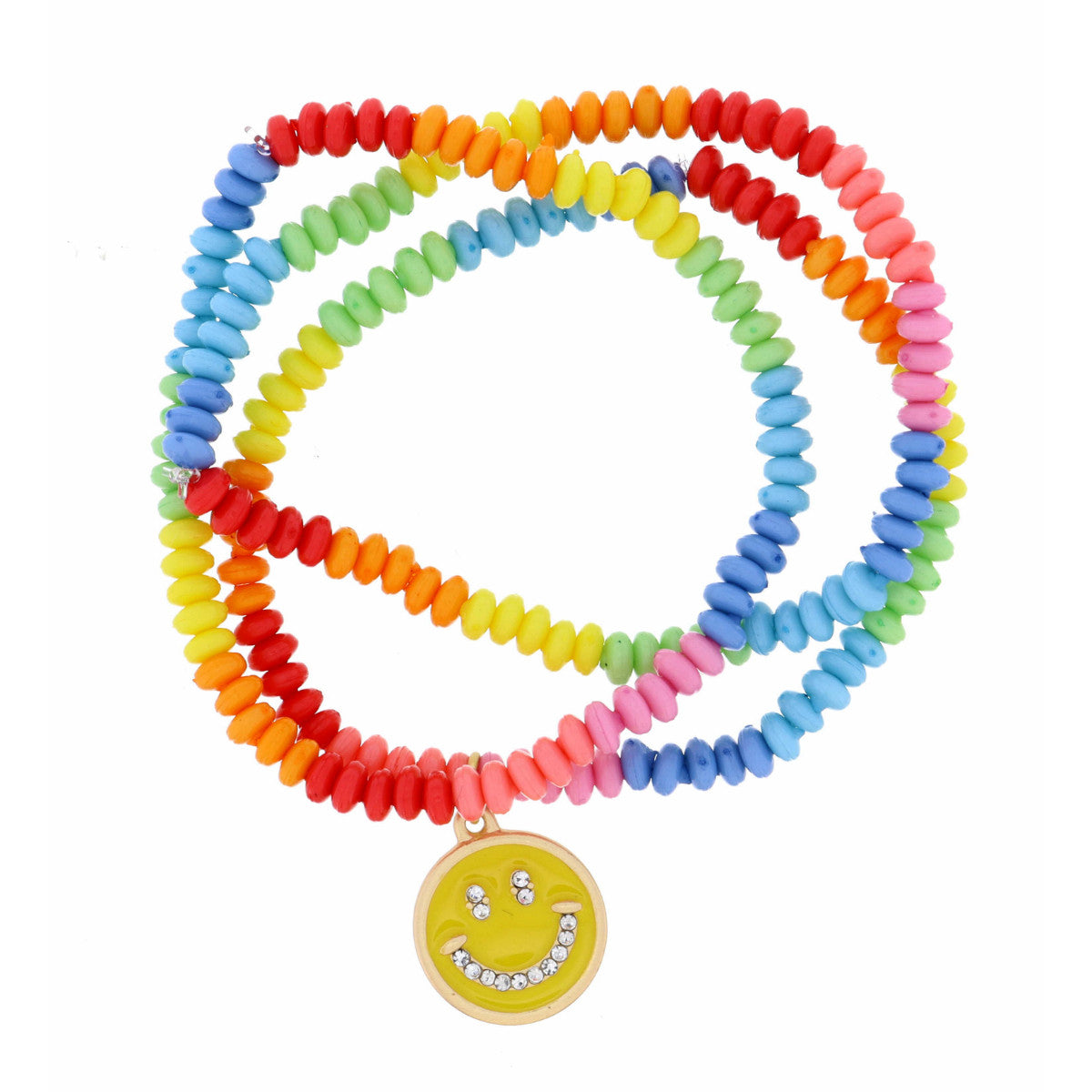 Jane Marie Kids Yellow Happy Face With Crystals Bracelet-JANE MARIE-Little Giant Kidz