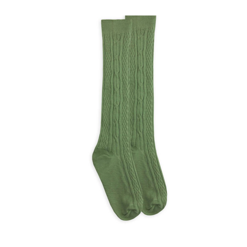 Jefferies Socks Fashion Cable Knee High Socks - Sage-JEFFERIES SOCKS-Little Giant Kidz
