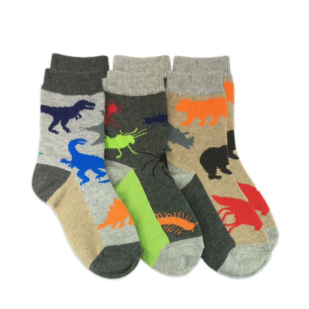 Jefferies Socks Land Animals Crew Socks 1 Pair - Assorted Style-JEFFERIES SOCKS-Little Giant Kidz
