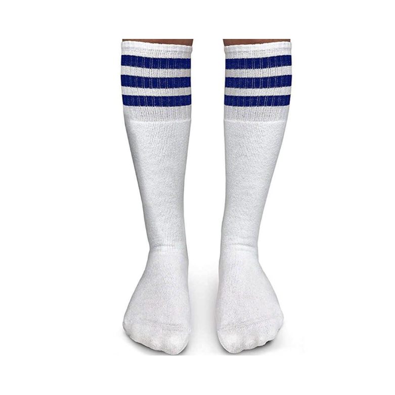Jefferies Socks Stripe Knee High Tube Socks - Blue-JEFFERIES SOCKS-Little Giant Kidz