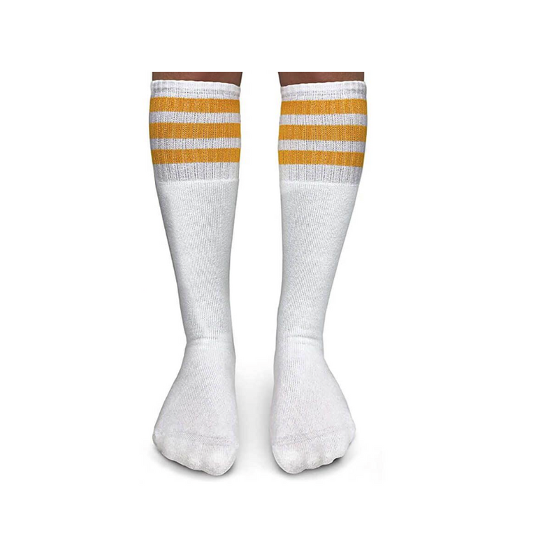 Jefferies Socks Stripe Knee High Tube Socks - Yellow-JEFFERIES SOCKS-Little Giant Kidz