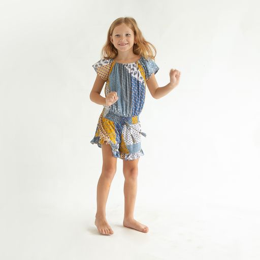 Joyous & Free Golden Girl Blanket Print Ginger Romper-Joyous & Free-Little Giant Kidz