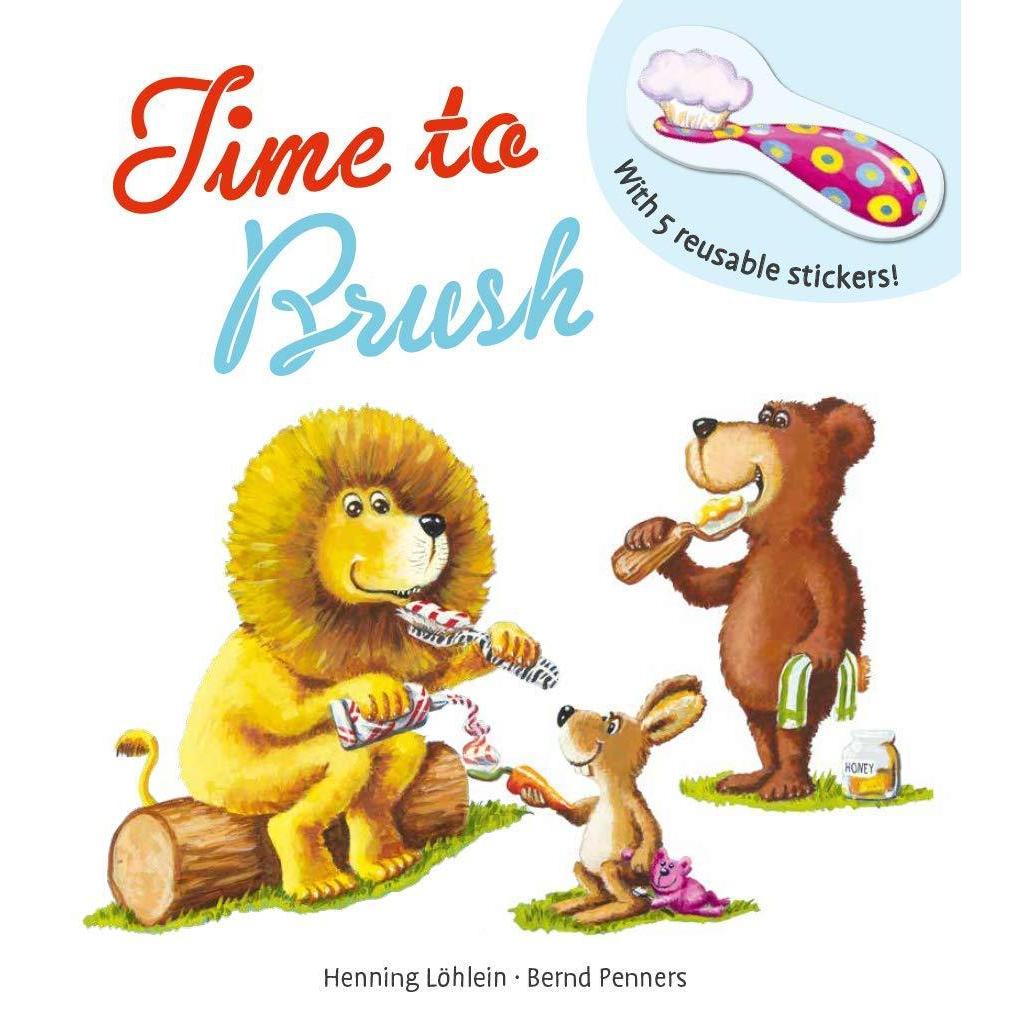 Kane Miler: Time to Brush! With 5 Reusable Stickers (Board Book)-EDC-USBORNE-Little Giant Kidz