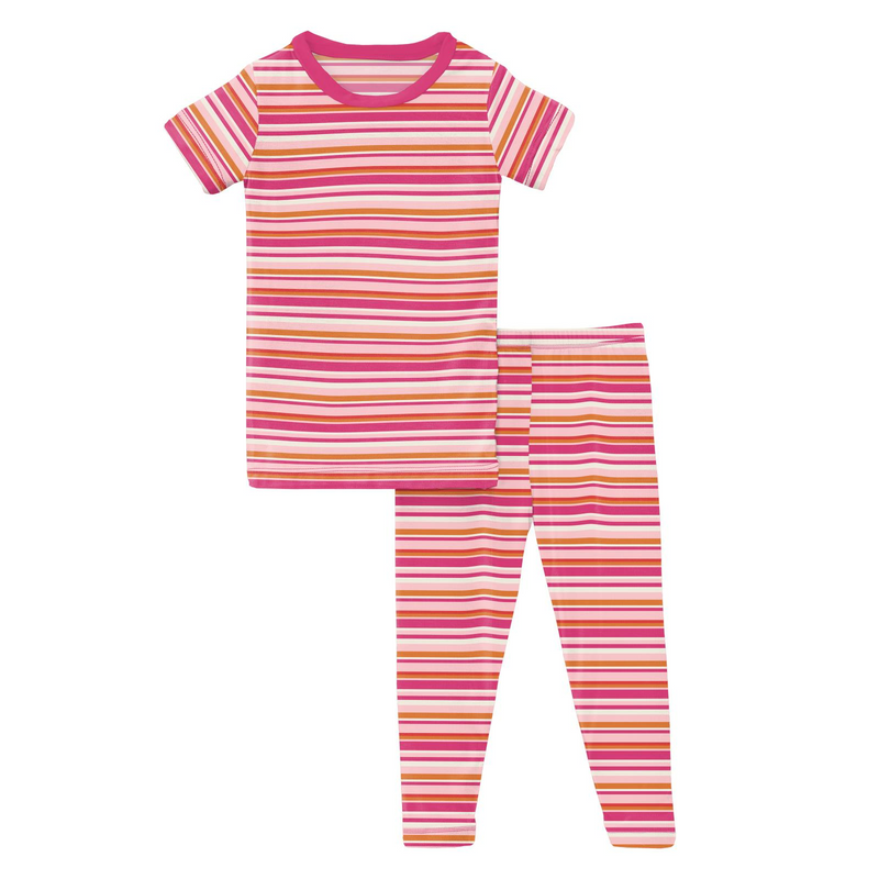 Kickee Pants Anniversary Sunset Stripe Print Short Sleeve Pajama Set-Kickee Pants-Little Giant Kidz
