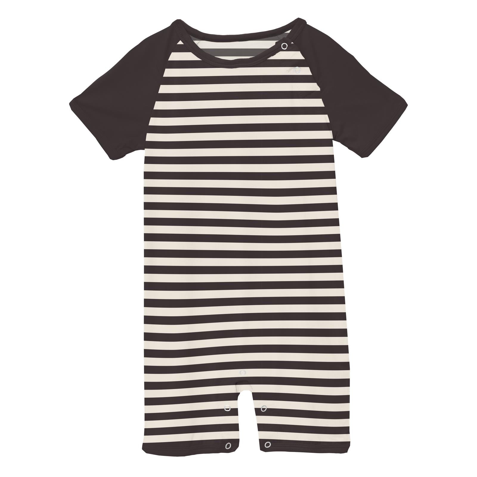 Kickee Pants Jailhouse Rock Stripe Print Raglan Romper-Kickee Pants-Little Giant Kidz