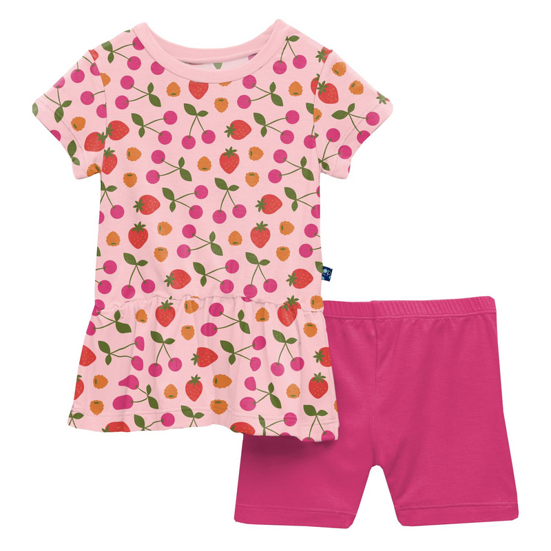 Kickee Pants Lotus Berries Print Short Sleeve Playtime Outfit Set-Kickee Pants-Little Giant Kidz