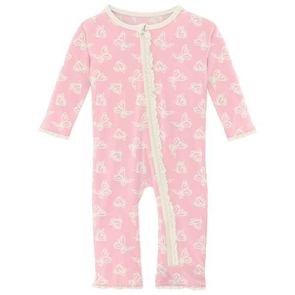 Kickee Pants Lotus Butterfly Print Muffin Ruffle Coverall With Zipper-Kickee Pants-Little Giant Kidz