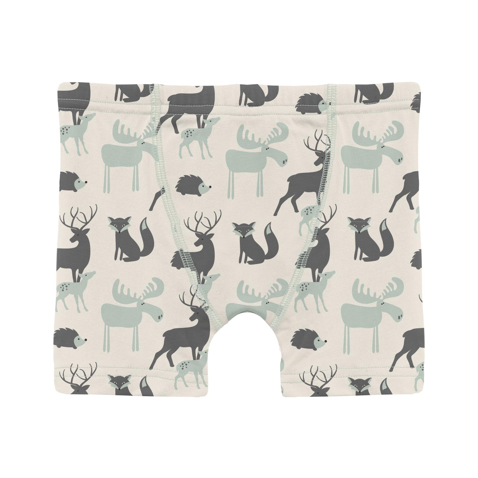 Kickee Pants Print Boy's Boxer Brief Natural Forest Animals-Kickee Pants-Little Giant Kidz