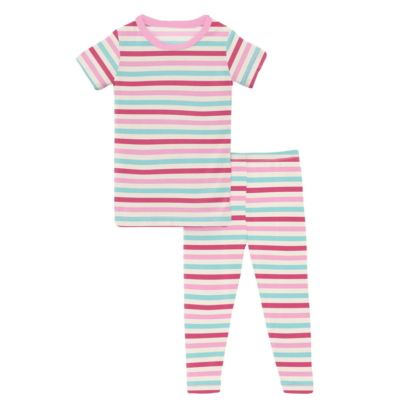 Kickee Pants Sock Hop Stripe Print Short Sleeve Pajama Set-Kickee Pants-Little Giant Kidz