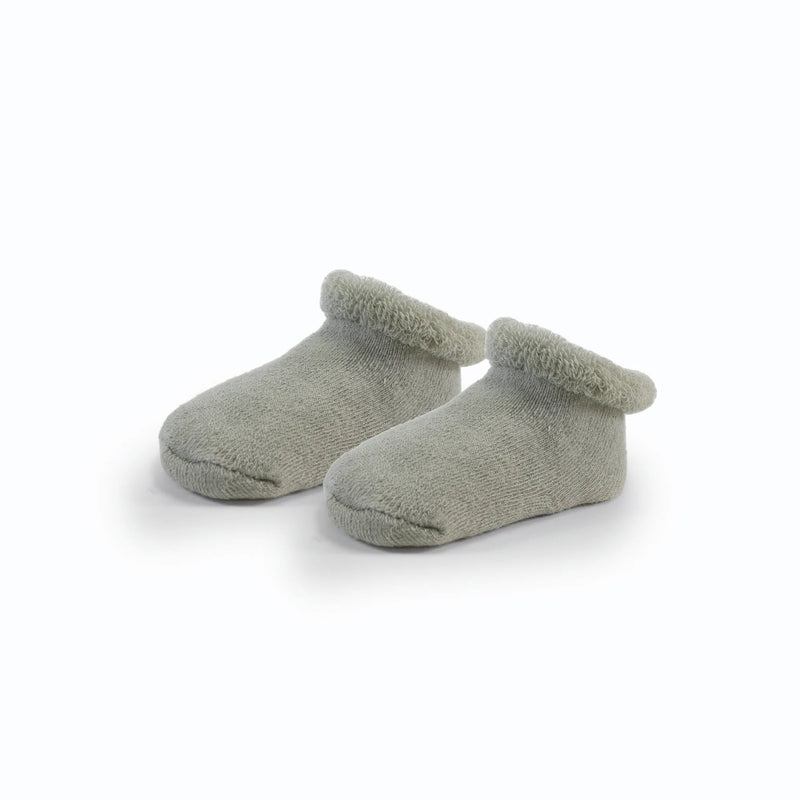 Kushies Infant Socks 2-Pack - Sage Solid/Stars-KUSHIES-Little Giant Kidz