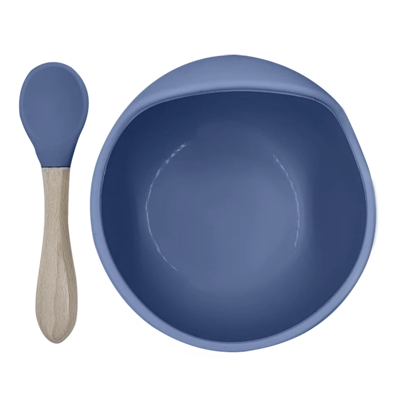 Kushies Siliscoop Bowl & Spoon Set - Mineral Blue-KUSHIES-Little Giant Kidz