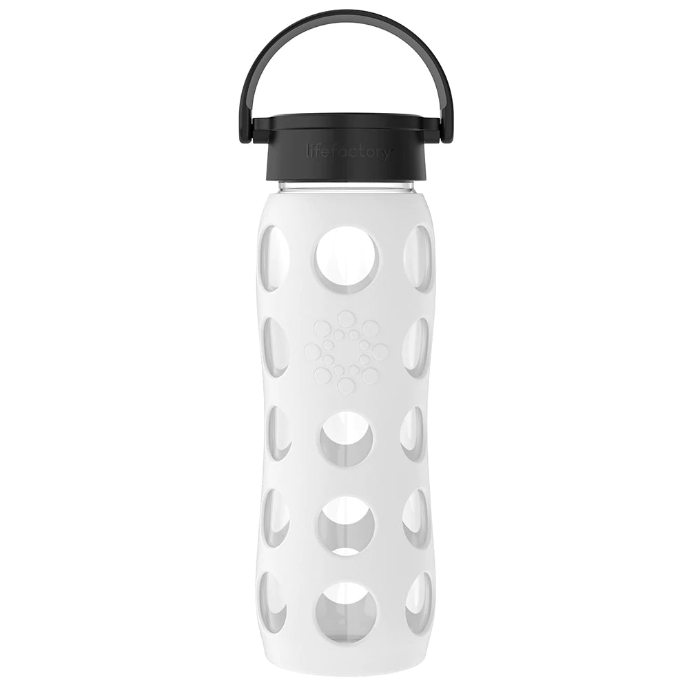 LifeFactory 22oz Glass Water Bottle - Optic White-LIFEFACTORY-Little Giant Kidz