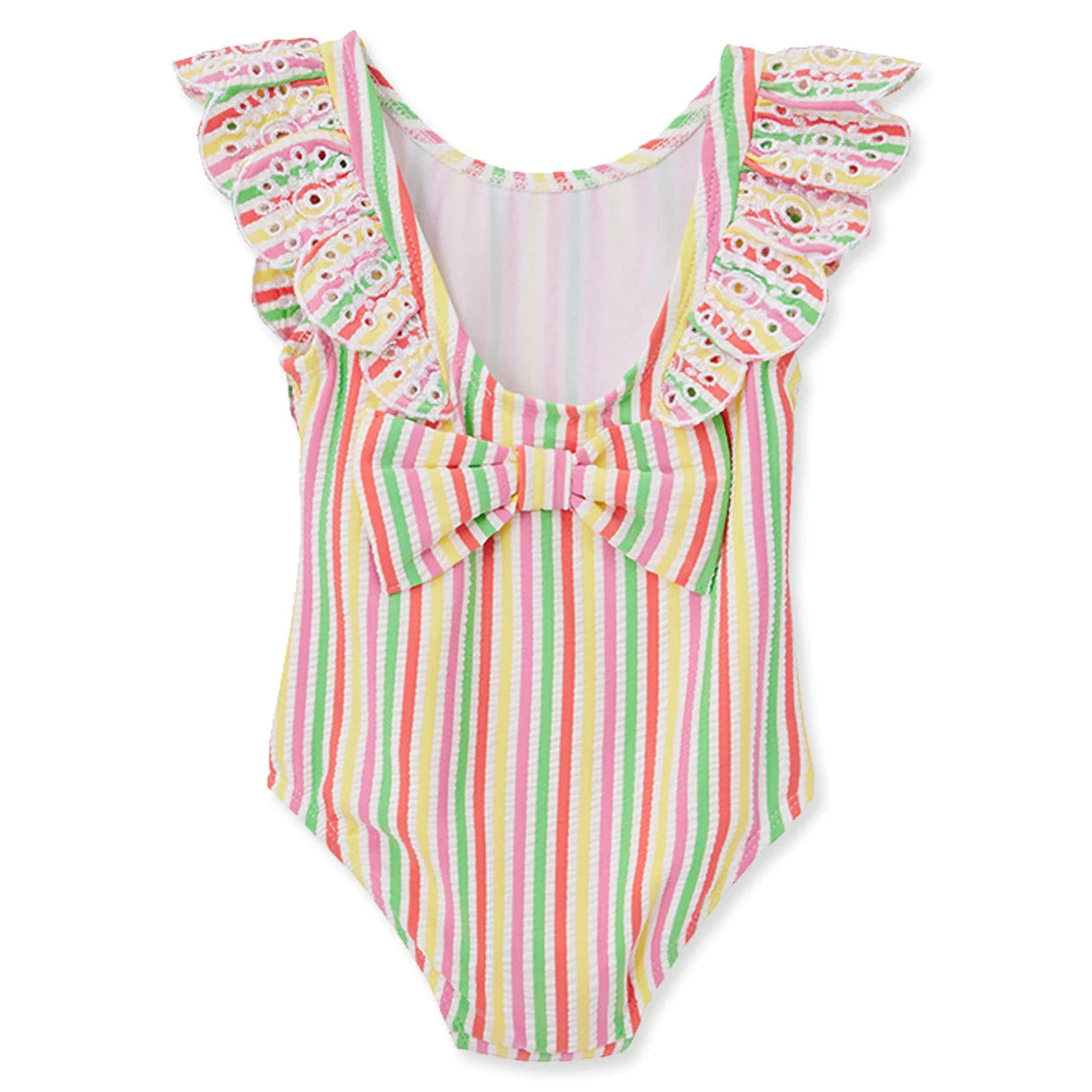 Little Me Multi Stripe Ruffle Toddler Swimsuit-LITTLE ME-Little Giant Kidz