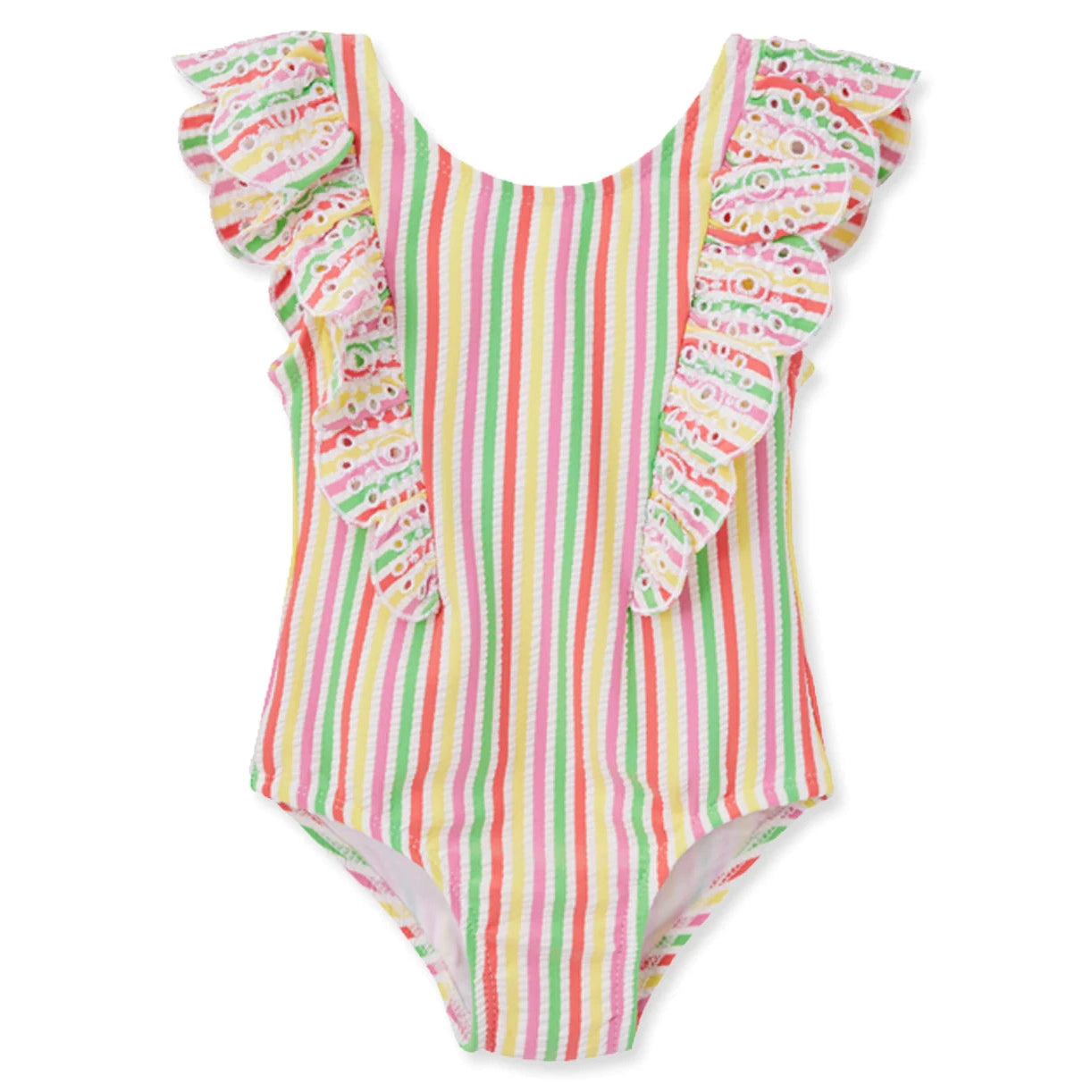 Little Me Multi Stripe Ruffle Toddler Swimsuit-LITTLE ME-Little Giant Kidz