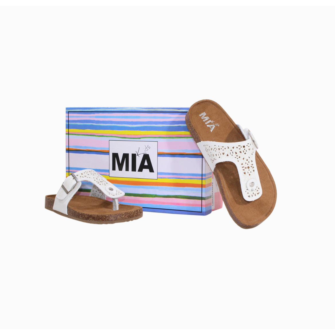 MIA Shoes Kid's Cleome T-Strap Sandal - White-MIA SHOES-Little Giant Kidz
