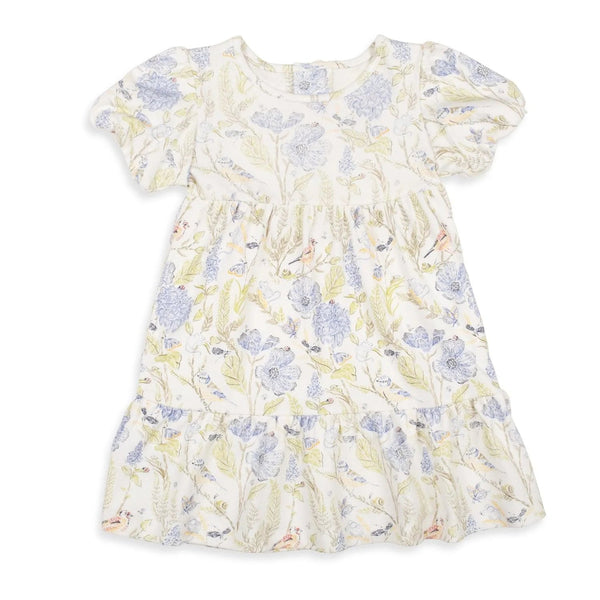 Magnetic Me: Blue Blossom Organic Cotton Magnetic Ruffle Toddler Dress-MAGNETIC ME-Little Giant Kidz