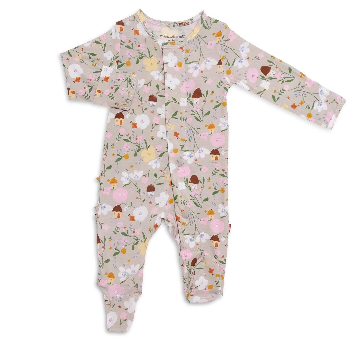 Magnetic Me: Portabella Posies Modal Magnetic Ruffle Footie-MAGNIFICENT BABY-Little Giant Kidz