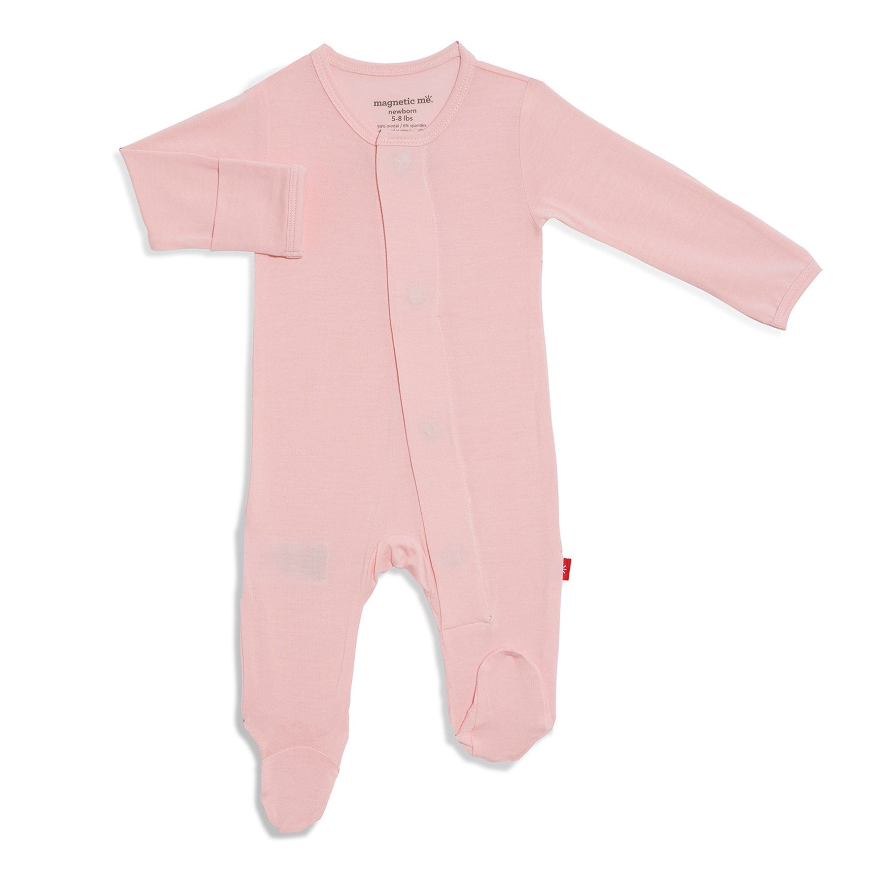 Magnificent Baby: Pink Dogwood Modal Magnetic Footie-MAGNIFICENT BABY-Little Giant Kidz