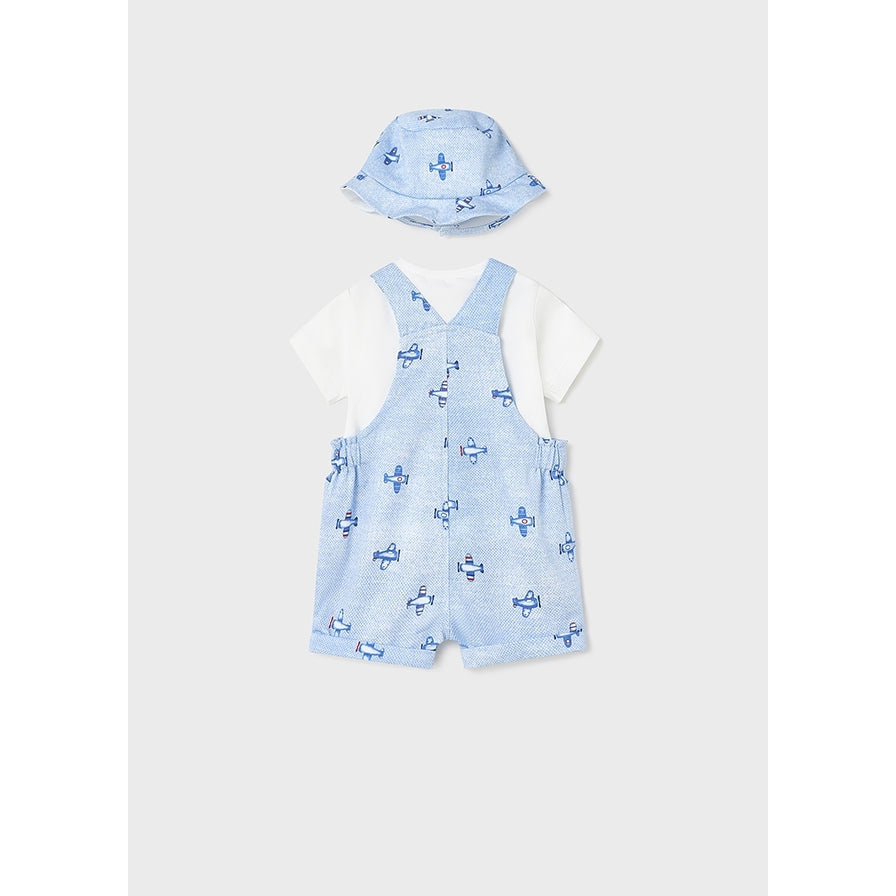 Mayoral Airplane Print Short Overall Set-MAYORAL-Little Giant Kidz