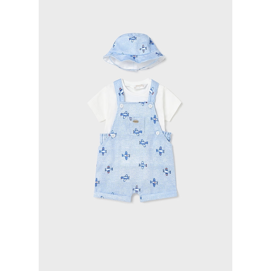 Mayoral Airplane Print Short Overall Set-MAYORAL-Little Giant Kidz