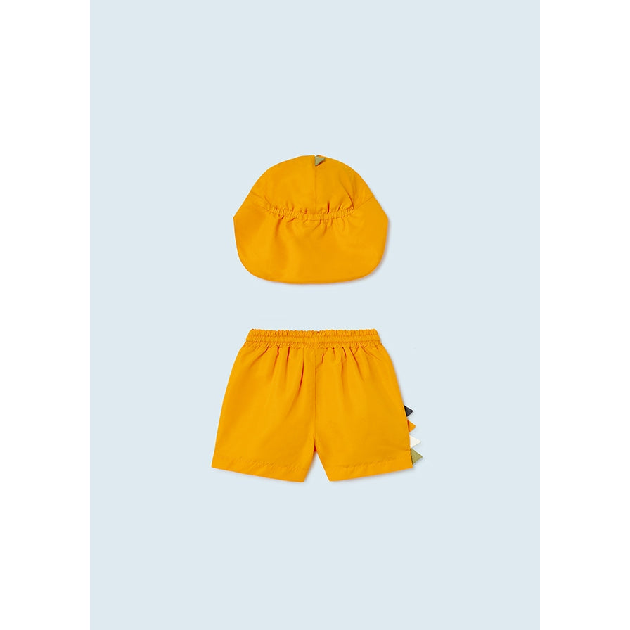 Mayoral Amber Dino Print Swim Short & Hat Set-MAYORAL-Little Giant Kidz