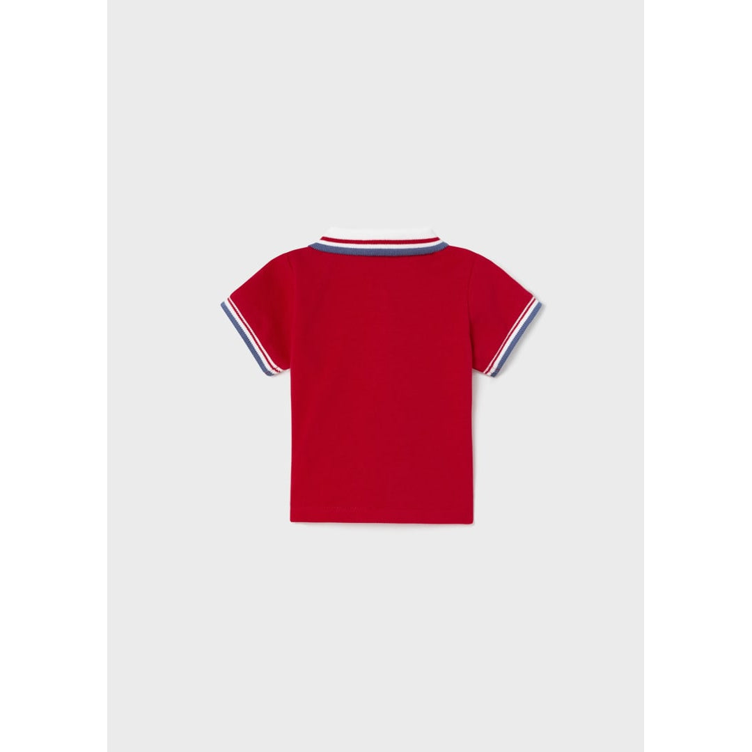 Mayoral Cotton Baby Polo - Red-MAYORAL-Little Giant Kidz