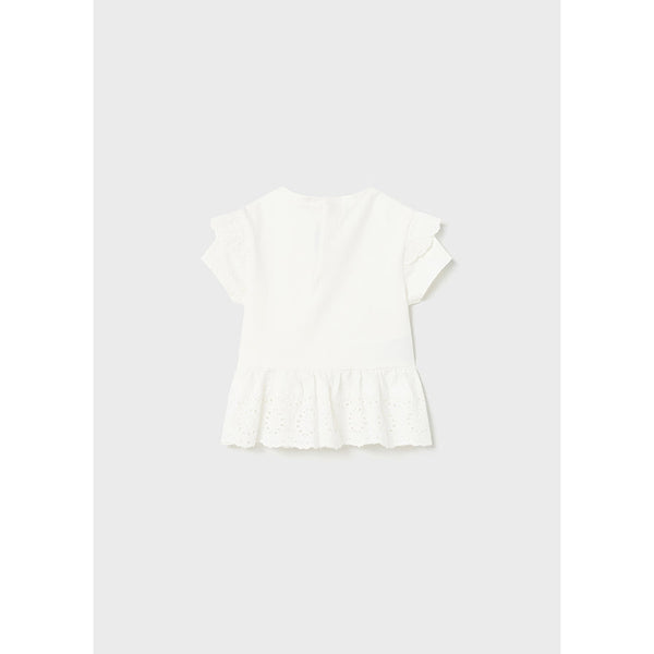 Mayoral Eyelet Embroidery Top - White-MAYORAL-Little Giant Kidz