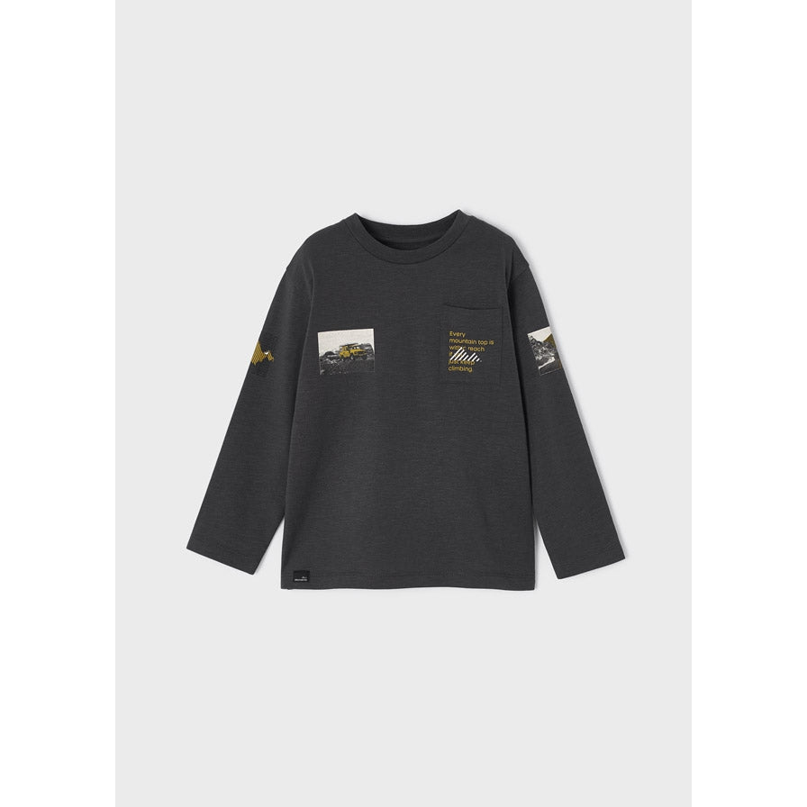 Mayoral Long Sleeve Every Mountain Top Tee - Carbon-MAYORAL-Little Giant Kidz