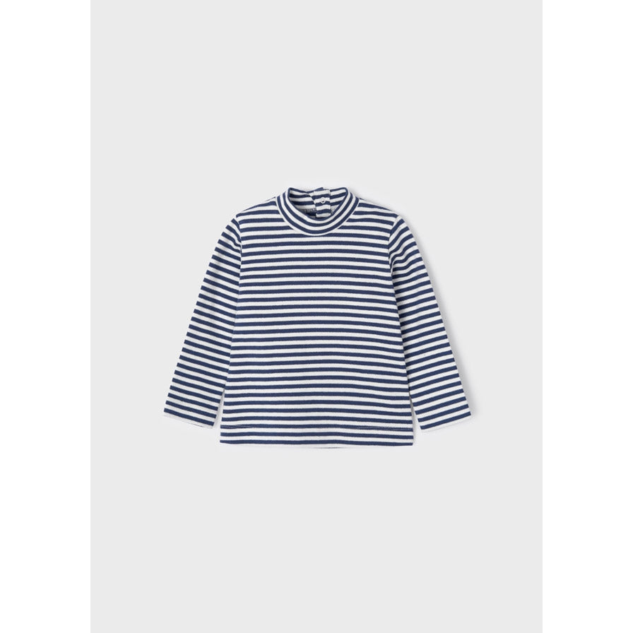 Mayoral Long Sleeve Navy Stripe Top-MAYORAL-Little Giant Kidz