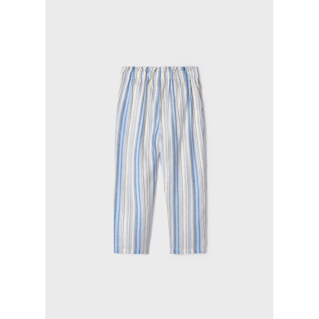 Mayoral Porcelain Stripe Printed Linen Pants-MAYORAL-Little Giant Kidz