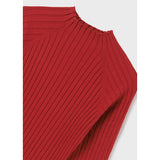 Mayoral Ribbed High Neck Stripe Top - Red-MAYORAL-Little Giant Kidz