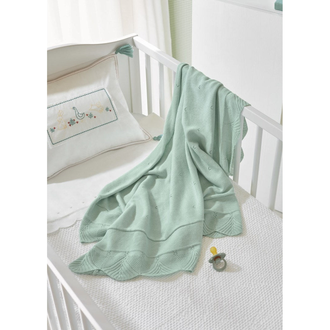 Mayoral Ruffled Baby Blanket - Misty Green-MAYORAL-Little Giant Kidz