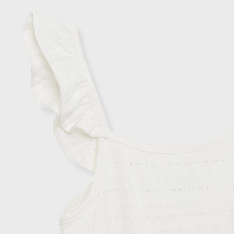 Mayoral Sleeveless Blouse Girl - White-MAYORAL-Little Giant Kidz