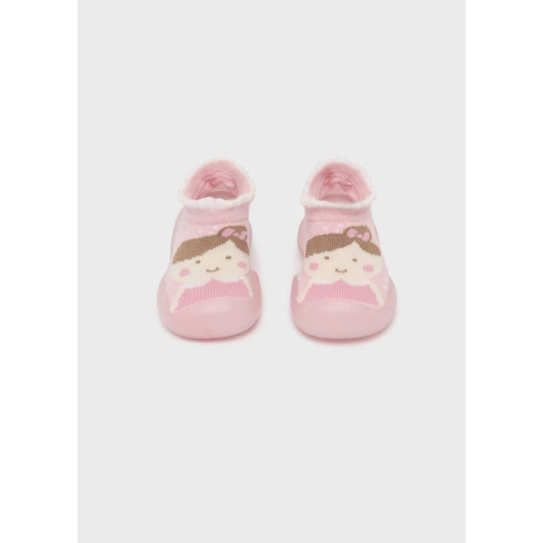 Mayoral Sock Shoe with Sole - Baby Pink-MAYORAL-Little Giant Kidz