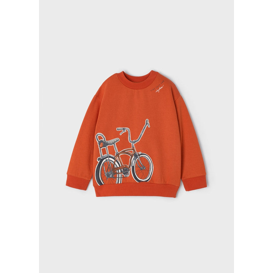 Mayoral Vintage Bicycle Pullover Sweatshirt - Rust-MAYORAL-Little Giant Kidz
