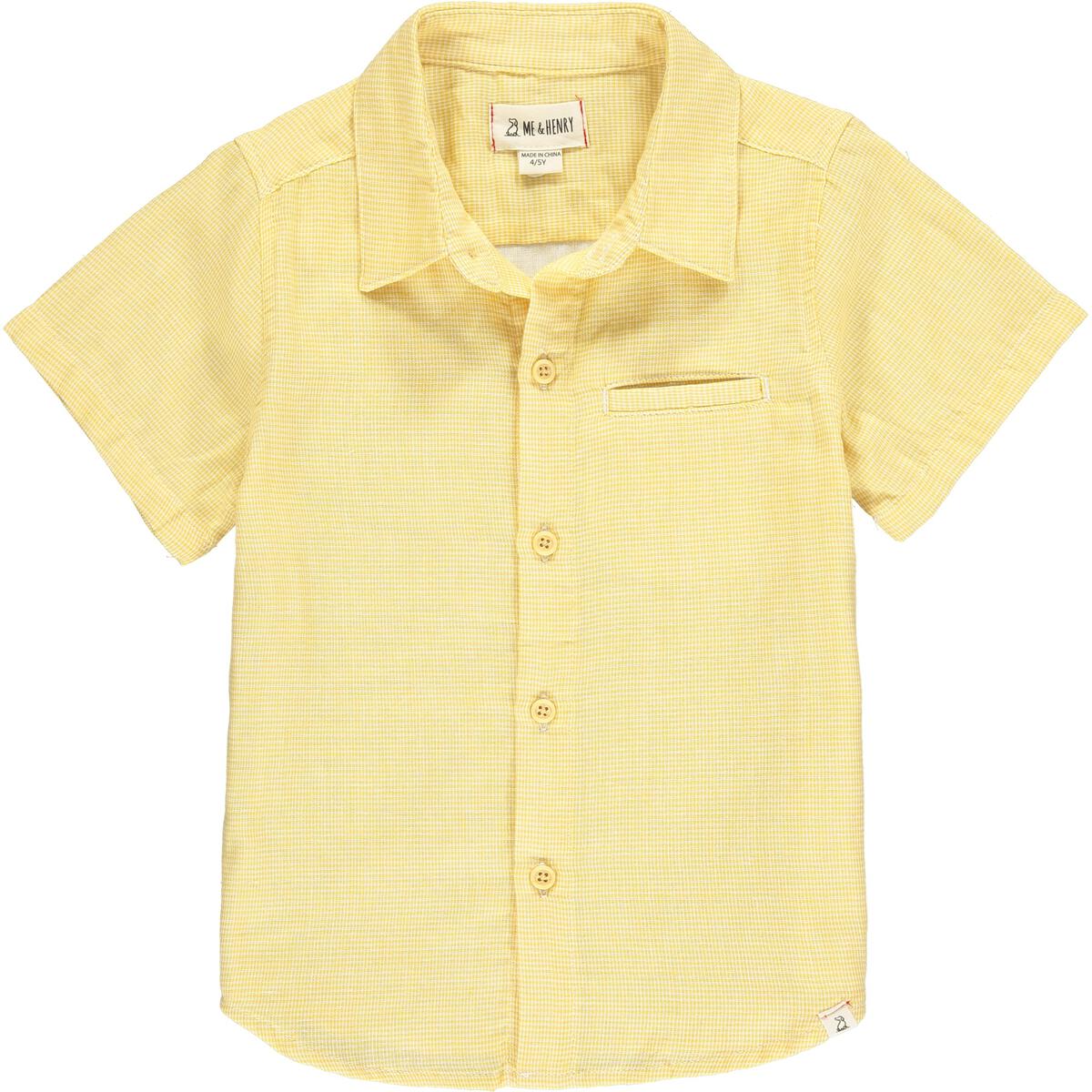 Me & Henry Gold Micro Plaid Newport Shirt-ME & HENRY-Little Giant Kidz