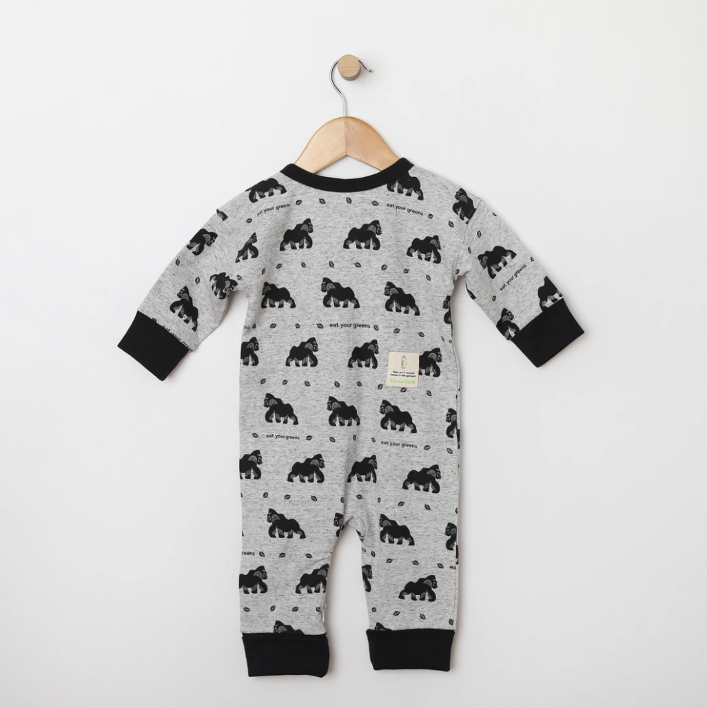 Me Oh My Earth: Gorilla Zipper Coverall-ME OH MY EARTH-Little Giant Kidz