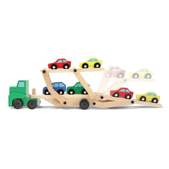 Melissa & Doug Classic Toy Car Carrier Truck & Cars Wooden Toy Set-MELISSA & DOUG-Little Giant Kidz