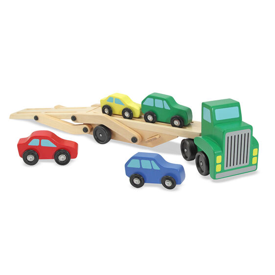 Melissa & Doug Classic Toy Car Carrier Truck & Cars Wooden Toy Set-MELISSA & DOUG-Little Giant Kidz