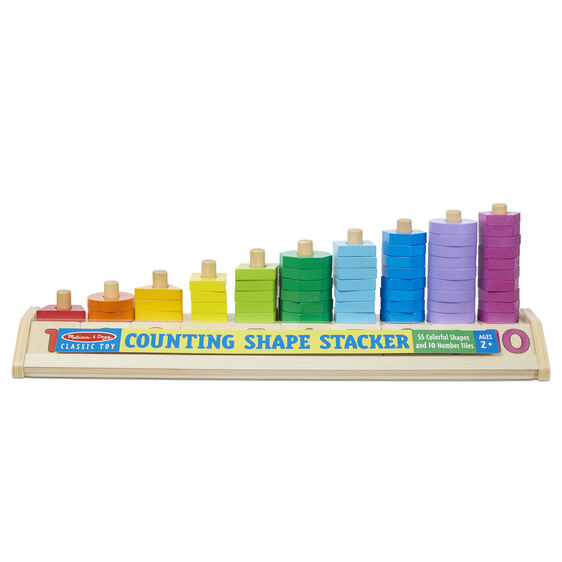 Melissa & Doug Classic Toy Counting Shape Stacker-MELISSA & DOUG-Little Giant Kidz