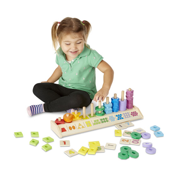 Melissa & Doug Classic Toy Counting Shape Stacker-MELISSA & DOUG-Little Giant Kidz