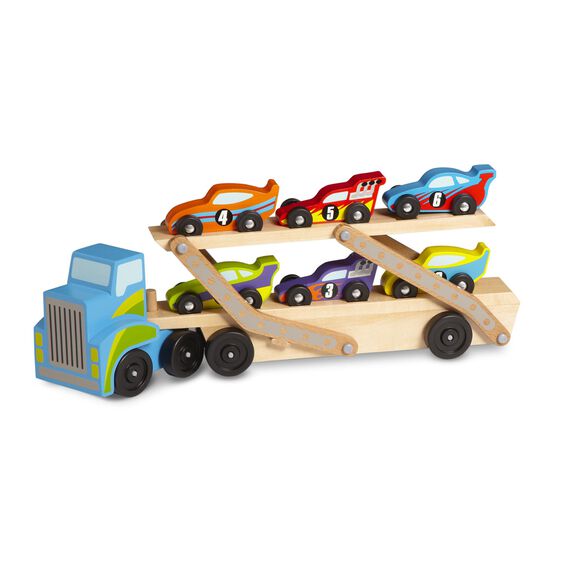 Melissa & Doug Classic Toy Mega Race Car Carrier-MELISSA & DOUG-Little Giant Kidz