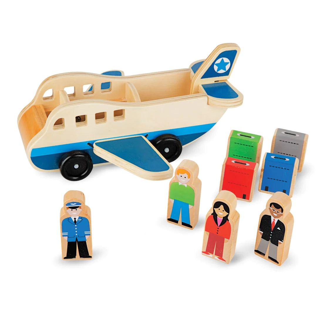 Melissa & Doug Classic Toy Wooden Airplane Play Set-MELISSA & DOUG-Little Giant Kidz