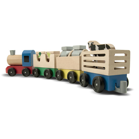 Melissa & Doug Classic Toy Wooden Farm Train Toy Set-MELISSA & DOUG-Little Giant Kidz