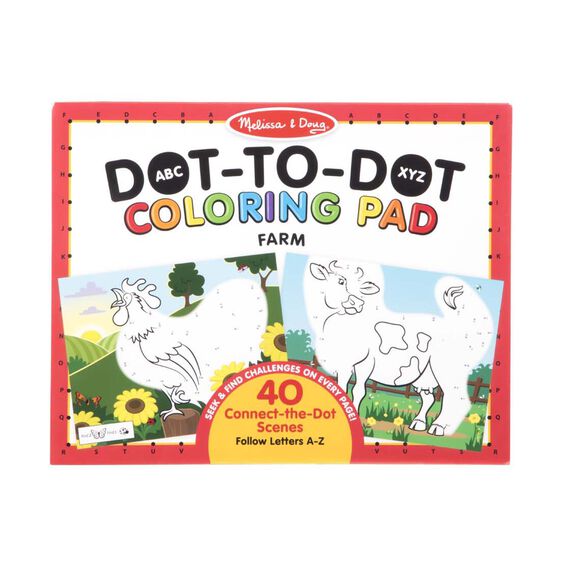 Melissa & Doug Dot-to-Dot Coloring Pad ABC - Farm-MELISSA & DOUG-Little Giant Kidz