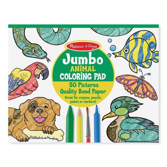 Melissa & Doug Jumbo 50-Page Kids' Coloring Pad - Animals-MELISSA & DOUG-Little Giant Kidz
